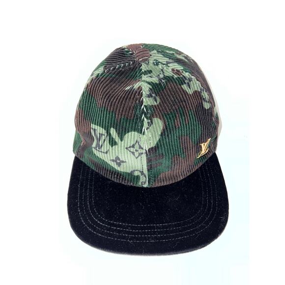 Louis Vuitton Easy Fit Camo Kaki Green Black LV Logo Sun Cap Baseball Hat 58cm - Picture 2 of 12